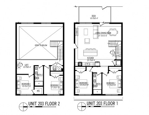floor plan of the first and second floors of a house